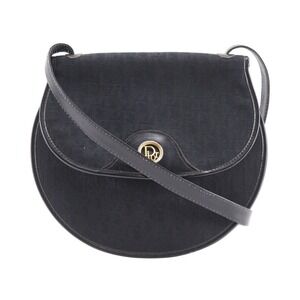 Dior Trotter shoulder bag black canvas crossbody snap closure